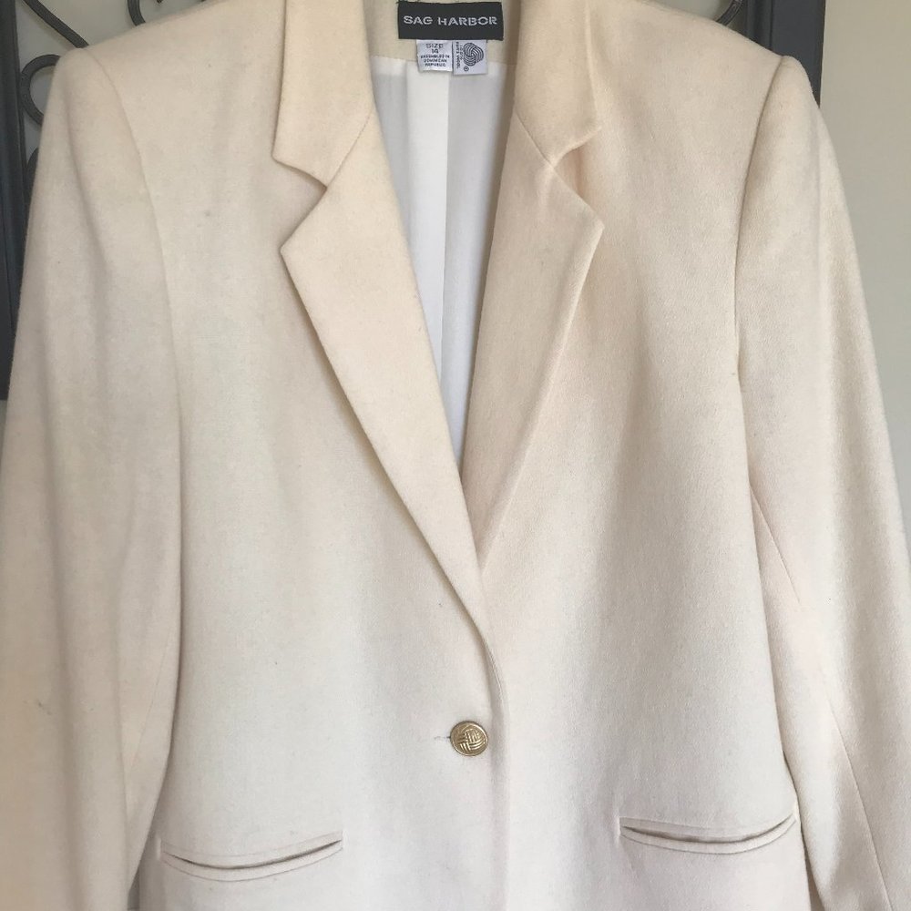 Cream wool blazer